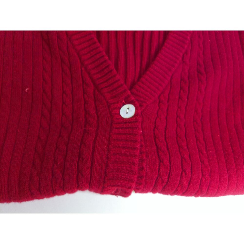 Vintage Pendleton Basic Red Cotton Cable Sweater … - image 4